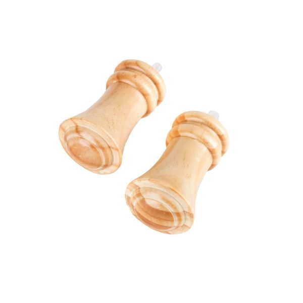Terminales Wood Pack 2 Unidades Terminal Queen De Madera Natural 28 Mm - AuraHome