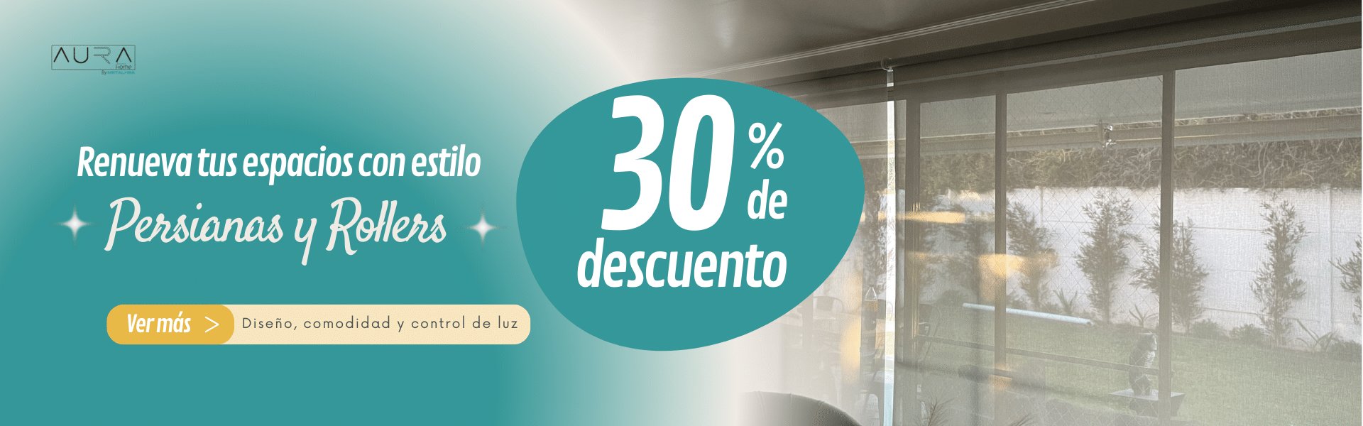 30% descuento Persianas y Rollers